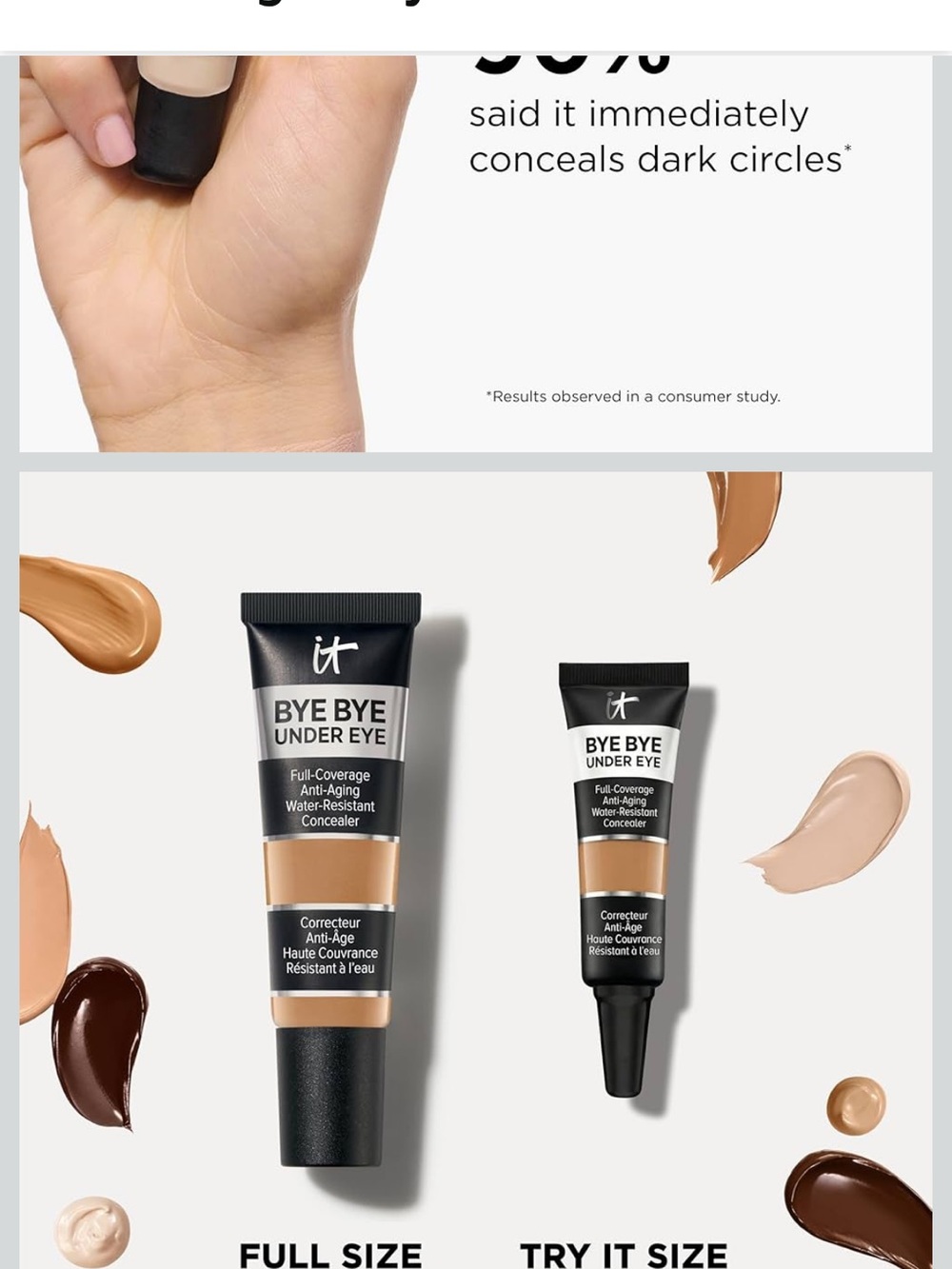 it cosmetics Bye Bye Under Eye Concealer - medium N (Cream) full coverage - Picture 8 of 12